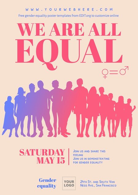 Free Women Equality Day designs & Gender Equality Posters