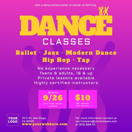 Make a dance class flyer or poster