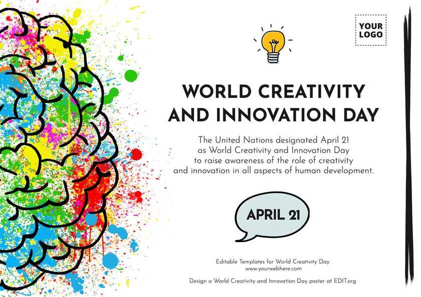 Free world creativity and innovation day flyer