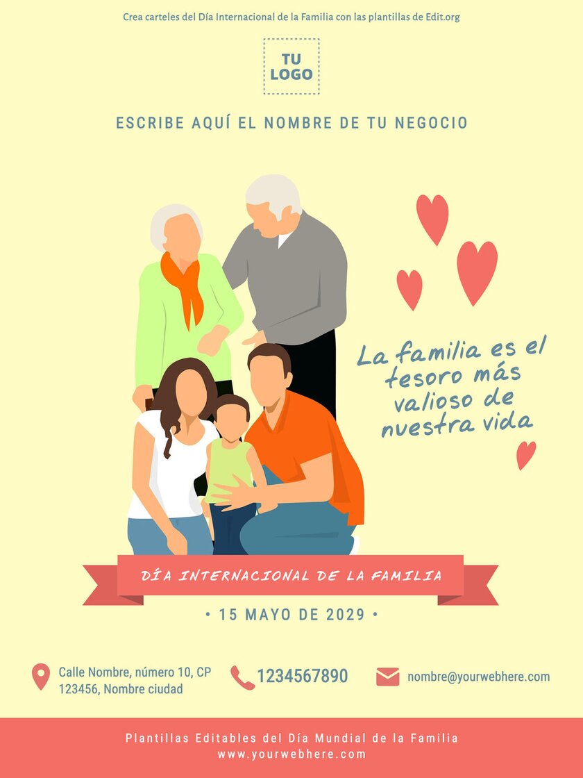 Póster del 15 de mayo Día Internacional de la Familia