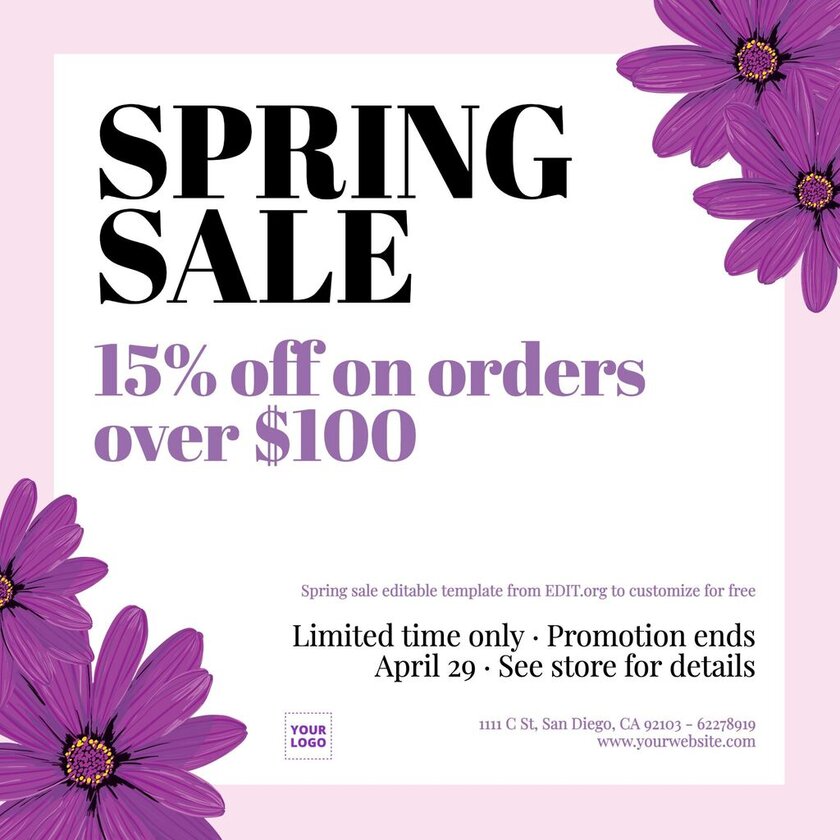 Spring cleaning sale images to customize for free