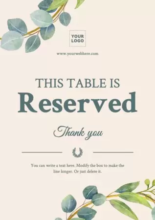 Edit a reservation sign
